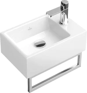 Раковина, Villeroy&Boch, Memento 2.0, шгв 400*260*90, отверстия для смесителя-1, цвет-альпийский белый