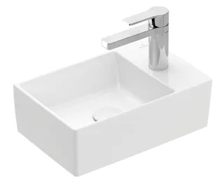 Раковина, Villeroy&Boch, Memento 2.0, шгв 400*260*90, отверстия для смесителя-1, CeramicPlus, цвет-альпийский белый