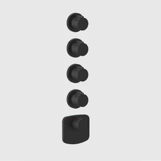 Смеситель для душа, Gessi, на 4 потребителя, цвет-черный матовый