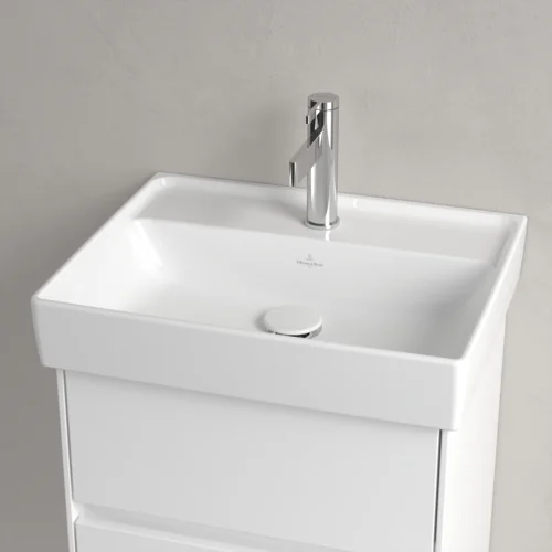 Раковина, Villeroy&Boch, Collaro, шгв 500*400*150, отверстия для смесителя-1, CeramicPlus, цвет-альпийский белый