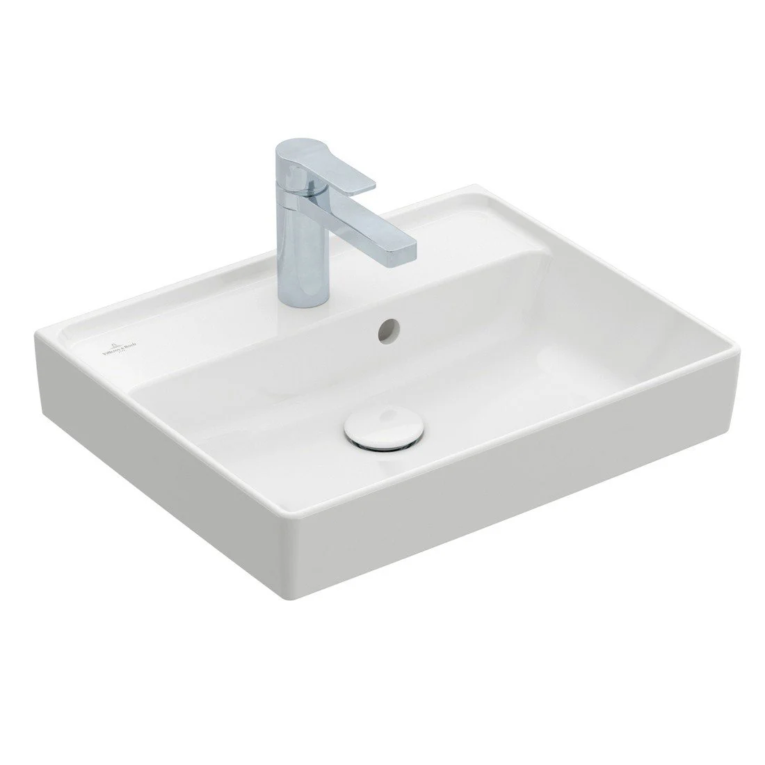 Раковина, Villeroy&Boch, Collaro, шгв 500*400*150, отверстия для смесителя-1, CeramicPlus, цвет-альпийский белый
