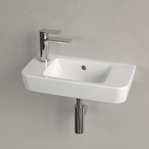 Раковина, Villeroy&Boch, O.Novo, шгв 500*250*95, отверстия для смесителя-1 сквозное, 1 промаркированное, CeramicPlus/AntiBac, цвет-альпийский белый
