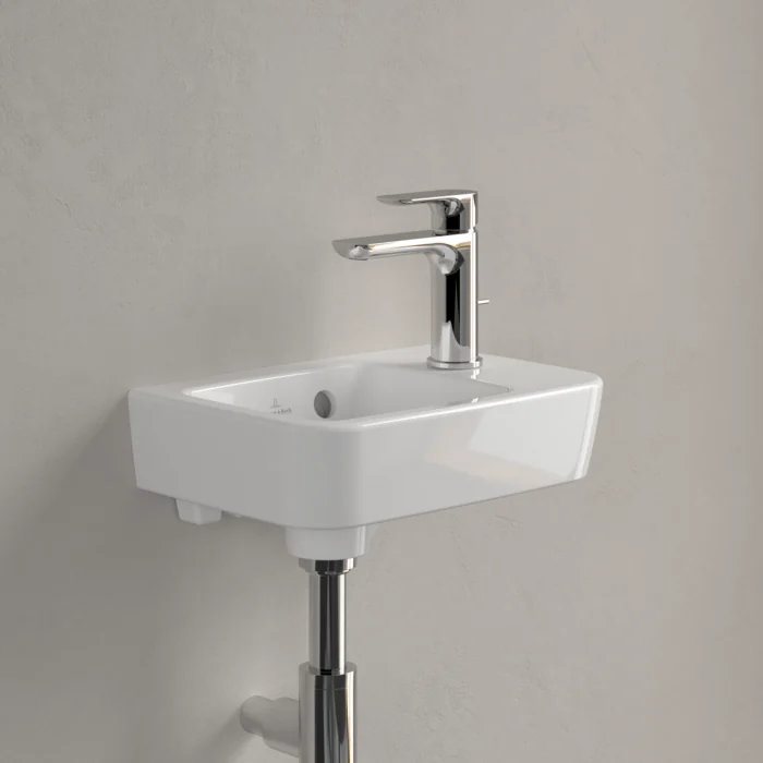 Раковина, Villeroy&Boch, O.Novo, шгв 360*250*95, отверстия для смесителя-1, CeramicPlus, AntiBac, цвет-альпийский белый