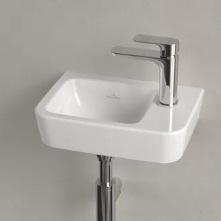 Раковина, Villeroy&Boch, O.Novo, шгв 360*250*95, отверстия для смесителя-1, CeramicPlus, AntiBac, цвет-альпийский белый