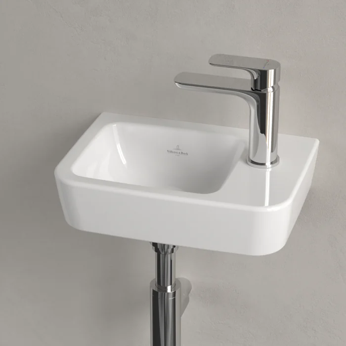 Раковина, Villeroy&Boch, O.Novo, шгв 360*250*95, отверстия для смесителя-1, CeramicPlus, AntiBac, цвет-альпийский белый