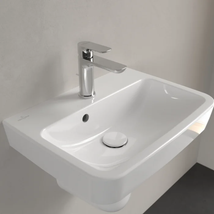 Раковина, Villeroy&Boch, O.Novo, шгв 500*370*110, отверстия для смесителя-1 сквозное, 2 промаркированных, AntiBac, цвет-альпийский белый