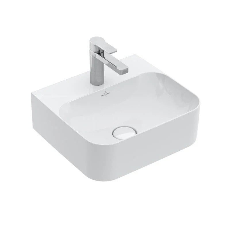 Раковина, Villeroy&Boch, Finion, шгв 430*390*105, отверстия для смесителя-1, CeramicPlus, цвет-камень белый