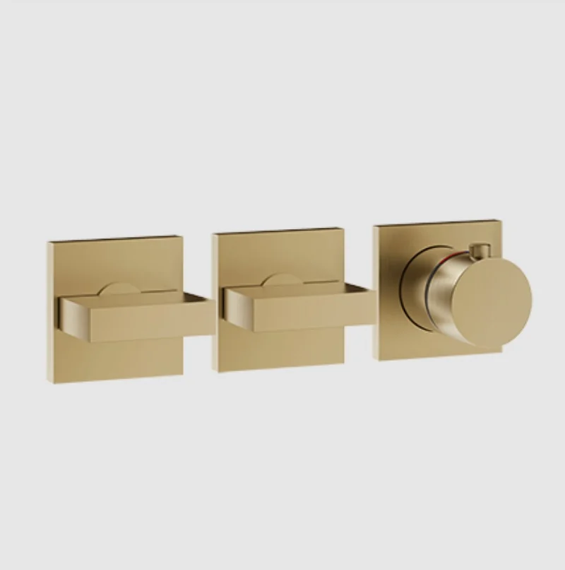 Смеситель для душа, Gessi, на 2 потребителя, настенный встраиваемый, цвет-Warm Bronze Brushed PVD