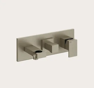 Смеситель для душа, Gessi, Rettangolo, на 2 потребителя, цвет-Finox Brushed Nickel