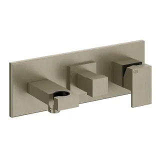 Смеситель для душа, Gessi, Rettangolo, на 2 потребителя, цвет-Finox Brushed Nickel