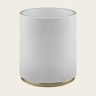 Корзина для бумаг, Gessi, шгв 180*180*240, цвет-белая//Brass PVD