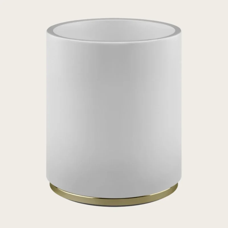 Корзина для бумаг, Gessi, шгв 180*180*240, цвет-белая//Brass PVD