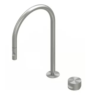 Смеситель для кухни, Quadro design, Kitchen Inox, цвет-сталь брашированная