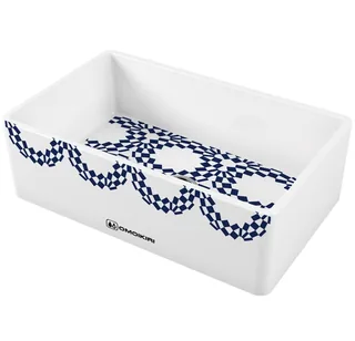 Мойка, Omoikiri, Mikura, шгв 760*460*254, отверстия для смесителя-отсутствуют, цвет-белый/декор Tokio 2 — иконка