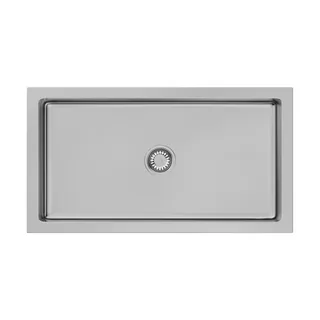 Мойка, OMOIKIRI, Mikura, шгв 840*460*254, отверстия для смесителя-отсутствуют, цвет-античное серебро