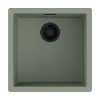 Мойка, OMOIKIRI, Yamakawa, шгв 456*456*220, отверстия для смесителя-отсутствуют, цвет-wind green