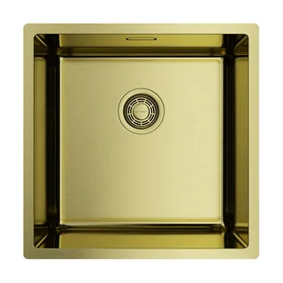 Мойка, OMOIKIRI, Tadzava, шгв 440*440*200, отверстия для смесителя-отсутствуют, цвет-светлое золото