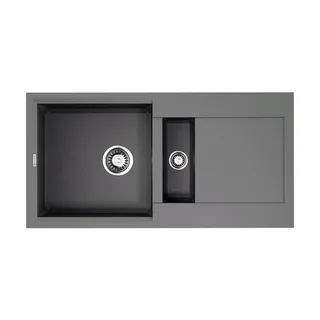 Мойка, OMOIKIRI, Sakaime, шгв 860*435*230, отверстия для смесителя-10 промаркированных, чаши-2, цвет-Leningrad grey