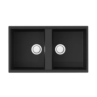 Мойка, OMOIKIRI, Kitagawa, шгв 836*488*200, отверстия для смесителя-2 промаркированных, чаши-2, цвет-графит
