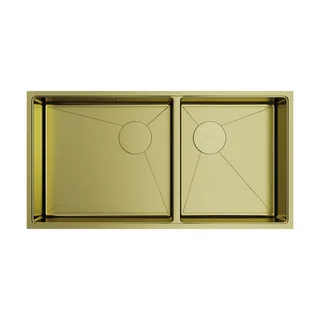 Мойка, OMOIKIRI, TAKI, шгв 850*440*200, отверстия для смесителя-отсутствуют, чаши-2, цвет-светлое золото