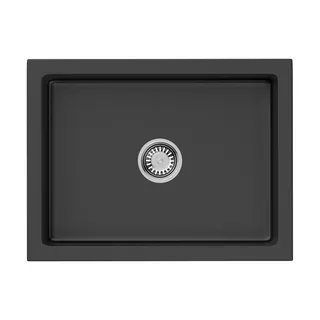 Мойка, OMOIKIRI, Mikura, шгв 610*460*254, отверстия для смесителя-отсутствуют, цвет-черный