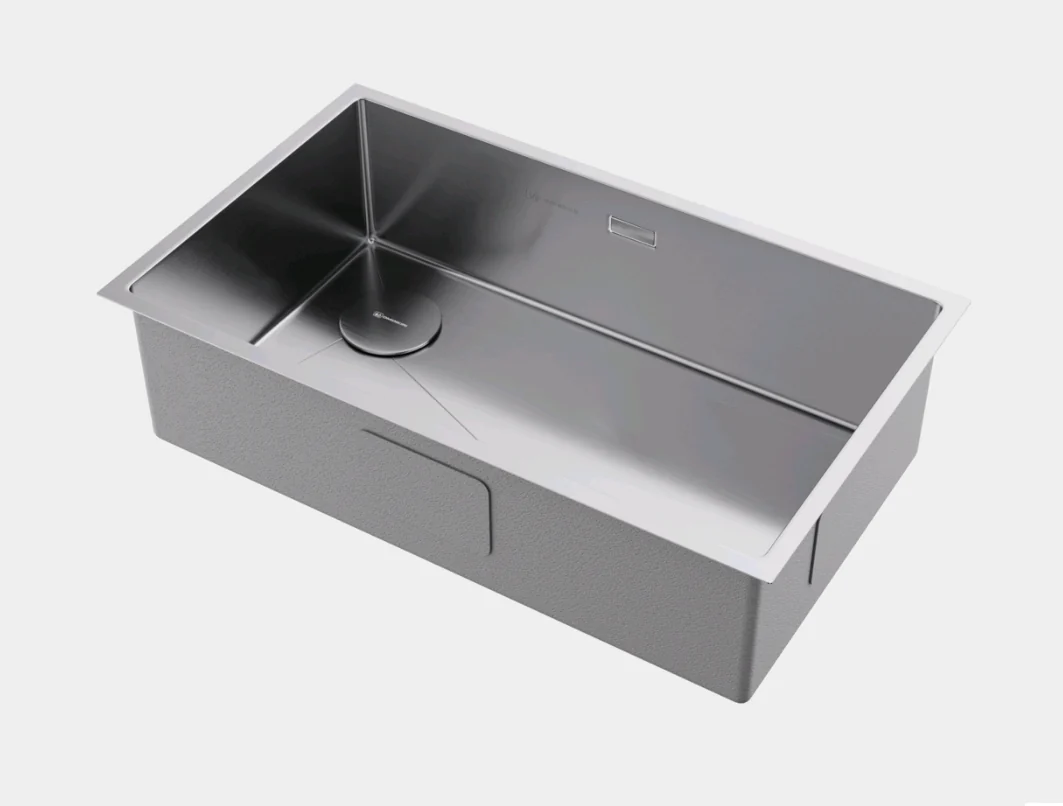 Мойка, Omoikiri, Taki 74-U/IF-L-IN Side, шгв 740*440*200, отверстия для смесителя-отсутствуют, цвет-сталь