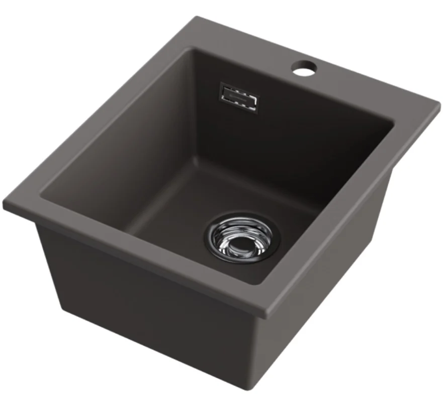 Мойка, Omoikiri, Omishima, шгв 410*510*220, отверстия для смесителя-1, цвет-stone grey
