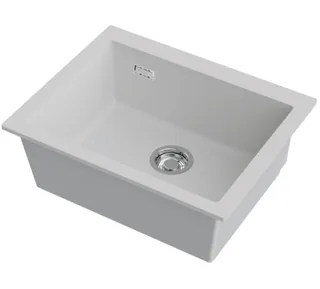Мойка, Omoikiri, Omishima, шгв 600*480*220, отверстия для смесителя-отсутствуют, цвет-белый матовый