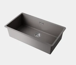 Мойка, Omoikiri, Kata, шгв 740*420*217, отверстия для смесителя-отсутствуют, цвет-Leningrad grey