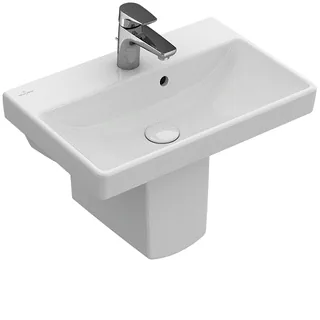 Раковина, Villeroy&Boch, Avento, шгв 550*370*105, отверстия для смесителя-1, CeramicPlus, цвет-альпийский белый