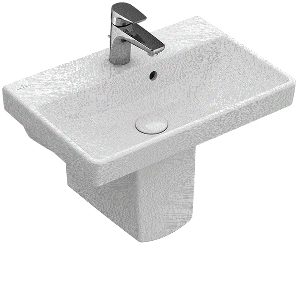 Раковина, Villeroy&Boch, Avento, шгв 550*370*105, отверстия для смесителя-1, CeramicPlus, цвет-альпийский белый