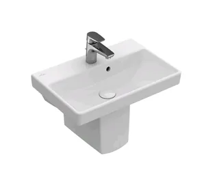 Раковина, Villeroy&Boch, Avento, шгв 550*370*105, отверстия для смесителя-1, CeramicPlus, цвет-камень белый