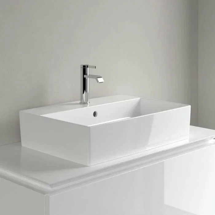 Раковина, Villeroy&Boch, Memento, шгв 500*420*90, отверстия для смесителя-1 сквозное, 2 промаркированных, цвет-альпийский белый