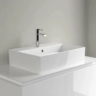 Раковина, Villeroy&Boch, Memento, шгв 500*420*90, отверстия для смесителя-1 сквозное, 2 промаркированных, CeramicPlus, цвет-альпийский белый