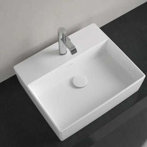 Раковина, Villeroy&Boch, Memento 2.0, шгв 500*420*90, отверстия для смесителя-1 сквозное, 2 промаркированных, цвет-альпийский белый