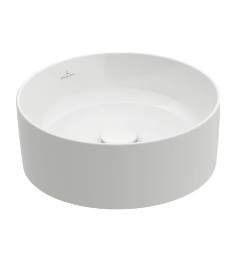 Раковина, Villeroy&Boch, Collaro, шгв 400*400*145, отверстия для смесителя-отсутствуют, CeramicPlus, цвет-альпийский белый