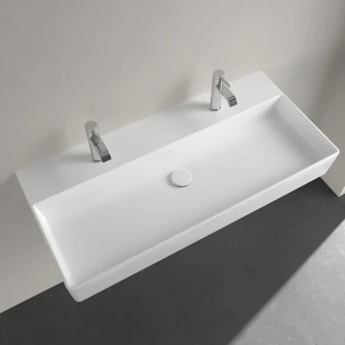 Раковина, Villeroy&Boch, Memento, шгв 10000*470*95, отверстия для смесителя-2, цвет-альпийский белый
