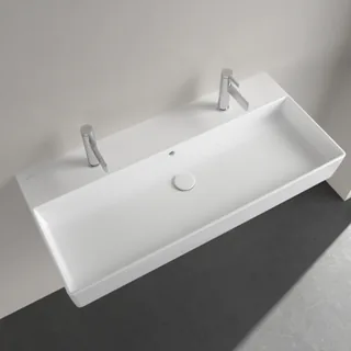 Раковина, Villeroy&Boch, Memento 2.0, шгв 1000*470*95, отверстия для смесителя-2, цвет-альпийский белый