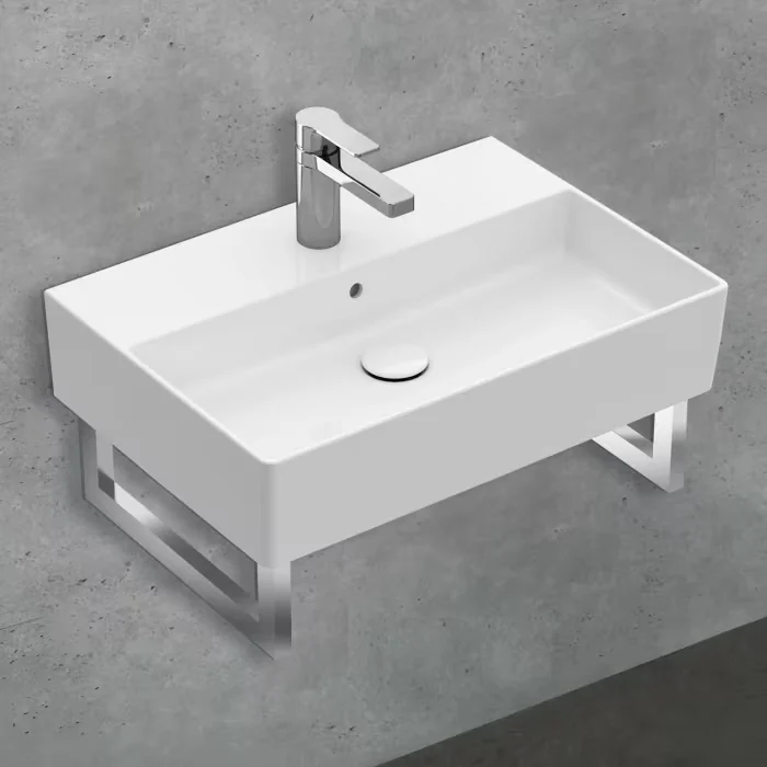 Раковина, Villeroy&Boch, Memento 2.0, шгв 500*420*140, отверстия для смесителя-1 сквозное, 2 промаркированных, CeramicPlus, цвет-камень белый