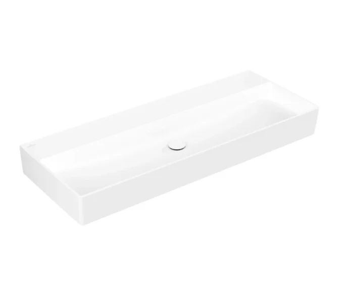 Раковина, Villeroy&Boch, Memento 2.0, шгв 1200*470*140, отверстия для смесителя-отсутствуют, цвет-альпийский белый
