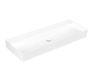 Раковина, Villeroy&Boch, Memento 2.0, шгв 1200*470*140, отверстия для смесителя-отсутствуют, CeramicPlus, цвет-альпийский белый