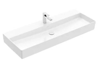 Раковина, Villeroy&Boch, Memento 2.0, шгв 1200*470*135, отверстия для смесителя-1 сквозное, 2 промаркированных, цвет-альпийский белый
