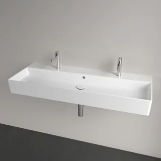 Раковина, Villeroy&Boch, Memento, шгв 1200*470*135, отверстия для смесителя-2, CeramicPlus, цвет-альпийский белый
