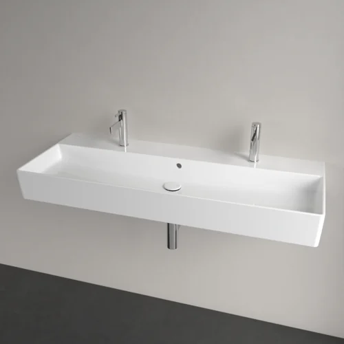 Раковина, Villeroy&Boch, Memento, шгв 1200*470*135, отверстия для смесителя-2, CeramicPlus, цвет-альпийский белый