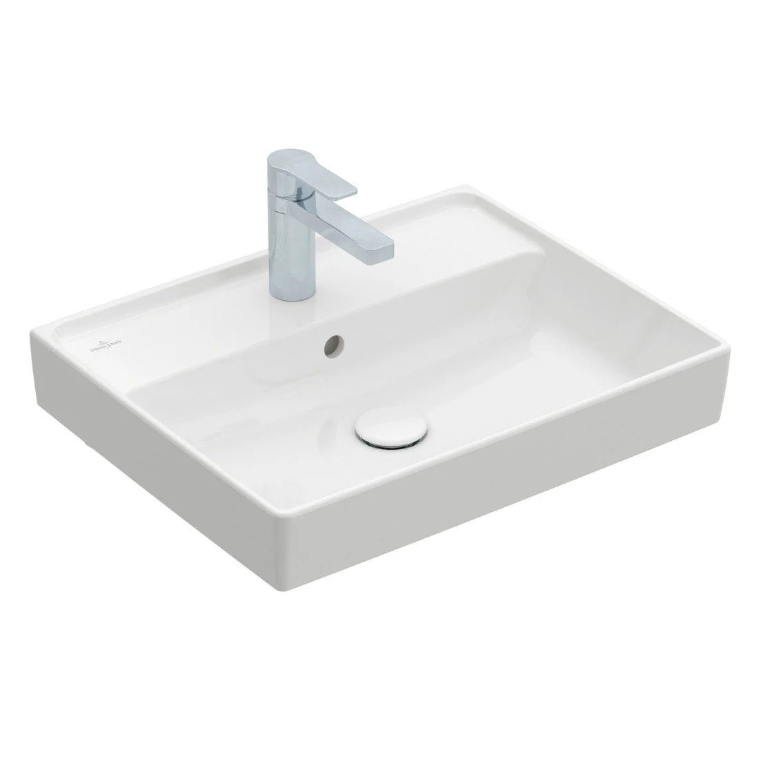 Раковина, Villeroy&Boch, Collaro, шгв 550*440*160, отверстия для смесителя-1 сквозное, 2 промаркированных, CeramicPlus, цвет-альпийский белый
