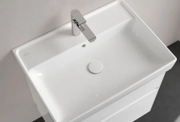 Раковина, Villeroy&Boch, Collaro, шгв 650*470*160, отверстия для смесителя-1 сквозное, 2 промаркированных, цвет-альпийский белый
