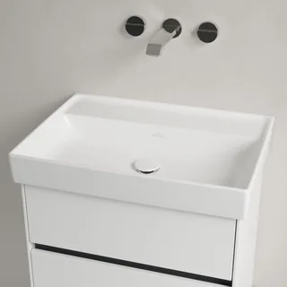 Раковина, Villeroy&Boch, Collaro, шгв 650*470*160, отверстия для смесителя-отсутствуют, цвет-альпийский белый