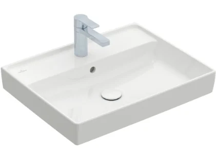 Раковина, Villeroy&Boch, Collaro, шгв 600*470*160, отверстия для смесителя-1 сквозное, 2 промаркированных, CeramicPlus, цвет-камень белый