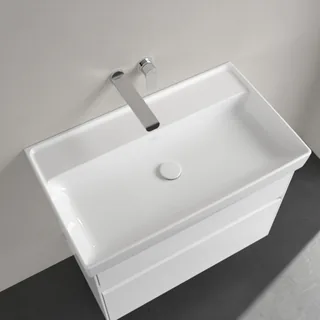 Раковина, Villeroy&Boch, Collaro, шгв 800*470*160, отверстия для смесителя-отсутствуют, цвет-альпийский белый
