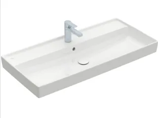 Раковина, Villeroy&Boch, Collaro, шгв 1000*470*160, отверстия для смесителя-1 сквозное, 2 промаркированных, цвет-альпийский белый